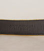 Dolce & Gabbana Mustard Velvet Gold Logo Engraved Metal Buckle Belt