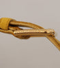 Dolce & Gabbana Yellow Velvet Gold Metal Logo Engraved Buckle Belt