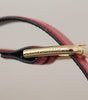 Dolce & Gabbana Red Calf Leather Gold Tone Logo Metal Buckle Belt