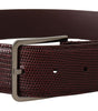 Dolce & Gabbana Maroon Calf Leather Wide Logo Engraved Buckle Belt