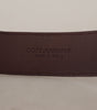 Dolce & Gabbana Maroon Calf Leather Wide Logo Engraved Buckle Belt