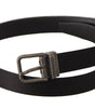 Dolce & Gabbana Black Calfskin Leather Vintage Metal Buckle Belt