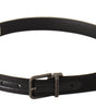 Dolce & Gabbana Black Calfskin Leather Vintage Metal Buckle Belt