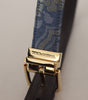 Dolce & Gabbana Navy Blue Jacquard Gold Tone Logo Metal Buckle Belt