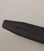 Dolce & Gabbana Navy Blue Jacquard Gold Tone Logo Metal Buckle Belt