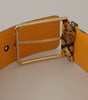 Dolce & Gabbana Blue Floral Patchwork Leather Wide Waist Buckle Belt