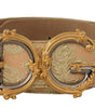 Dolce & Gabbana Gold Wide Waist Jacquard Baroque DG Logo Buckle Belt