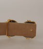 Dolce & Gabbana Gold Wide Waist Jacquard Baroque DG Logo Buckle Belt