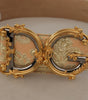 Dolce & Gabbana Gold Wide Waist Jacquard Baroque DG Logo Buckle Belt