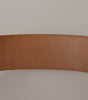 Dolce & Gabbana Brown Beige Leather Gold Metal Oval Buckle Belt