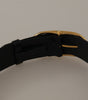 Dolce & Gabbana Black Embossed Leather Gold Tone Metal Buckle Belt