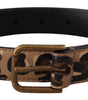 Dolce & Gabbana Brown Leopard Print Vintage Metal Waist Buckle Belt