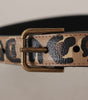Dolce & Gabbana Brown Leopard Print Vintage Metal Waist Buckle Belt