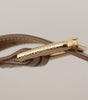 Dolce & Gabbana Bronze Calf Leather Gold Logo Waist Buckle Belt