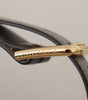 Dolce & Gabbana Gray Calfskin Leather Gold Metal Logo Buckle Belt