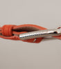 Dolce & Gabbana Orange Leather Suede Silver Logo Metal Buckle Belt