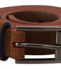 Dolce & Gabbana Brown Logo Engraved Metal Waist Buckle Belt