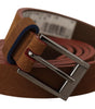 Dolce & Gabbana Brown Logo Engraved Metal Waist Buckle Belt