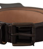 Dolce & Gabbana Black Patent Leather Logo Metal Waist Buckle Belt