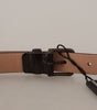Dolce & Gabbana Black Patent Leather Logo Metal Waist Buckle Belt