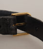 Dolce & Gabbana Brown Velvet Gold Tone Logo Metal Waist Buckle Belt