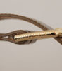 Dolce & Gabbana Bronze Leather Gold Logo Engraved Waist Buckle Belt