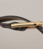 Dolce & Gabbana Black Solid Leather Classic Gold Waist Buckle Belt
