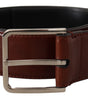 Dolce & Gabbana Bordeaux Calf Patent Leather Logo Waist Buckle Belt