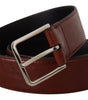 Dolce & Gabbana Bordeaux Calf Patent Leather Logo Waist Buckle Belt