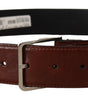 Dolce & Gabbana Bordeaux Calf Patent Leather Logo Waist Buckle Belt