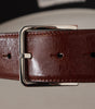 Dolce & Gabbana Bordeaux Calf Patent Leather Logo Waist Buckle Belt