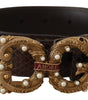 Dolce & Gabbana Brown Amore Animal Print Exotic Leather Logo Buckle Belt