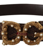 Dolce & Gabbana Brown Amore Animal Print Exotic Leather Logo Buckle Belt
