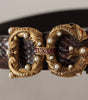 Dolce & Gabbana Brown Amore Animal Print Exotic Leather Logo Buckle Belt