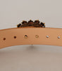 Dolce & Gabbana Beige Croc Pattern DEVOTION Heart DG Waist Buckle Belt