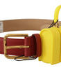 Dolce & Gabbana Red Leather Yellow DEVOTION Heart Bag Buckle Belt