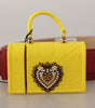Dolce & Gabbana Red Leather Yellow DEVOTION Heart Bag Buckle Belt