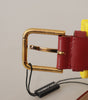 Dolce & Gabbana Red Leather Yellow DEVOTION Heart Bag Buckle Belt
