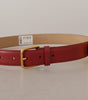 Dolce & Gabbana Red Leather Yellow DEVOTION Heart Bag Buckle Belt