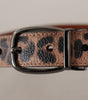 Dolce & Gabbana Brown Leopard Embossed Leather Buckle Belt