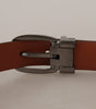 Dolce & Gabbana Brown Leopard Embossed Leather Buckle Belt
