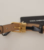 Dolce & Gabbana Black Calf Leather Gold Metal Logo Waist Buckle Belt