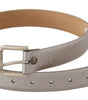 Dolce & Gabbana Metallic Silver Leather Metal Waist Buckle Belt