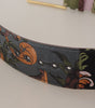 Dolce & Gabbana Multicolor Leather Embroidered Gold Metal Buckle Belt