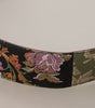 Dolce & Gabbana Multicolor Leather Embroidered Gold Metal Buckle Belt