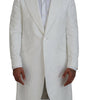 Dolce & Gabbana Elegant White Floral Brocade Trench Coat