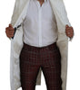 Dolce & Gabbana Elegant White Floral Brocade Trench Coat