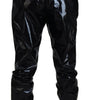 Dolce & Gabbana Black Shining Nylon Skinny Men Pants