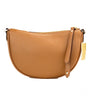 Michael Kors Dover Small Luggage Pebbled Leather Half Moon Crossbody Bag Purse