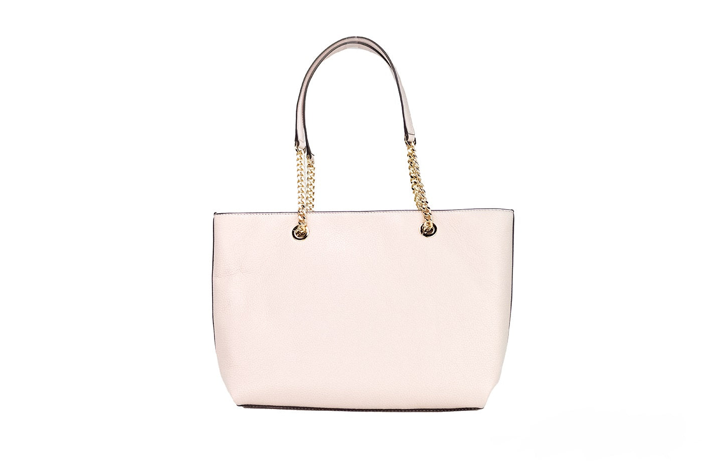 Sac fourre-tout Michael Kors Jet Set Medium en cuir poudre blush avec fermeture éclair sur le devant et chaîne